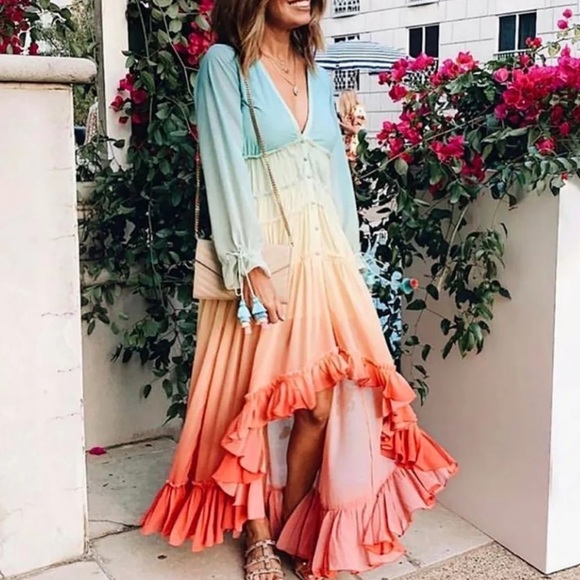 🆕‼️LAST ONE‼️ 🌈RAINBOW MAXI DRESS - Picture 3 of 8